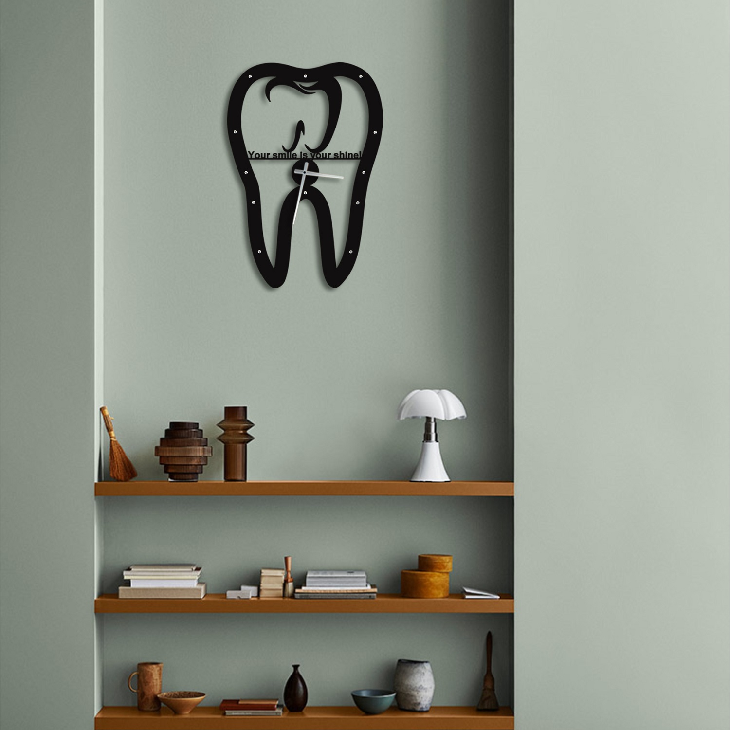 Diş Hekimi Temalı Metal Duvar Saati