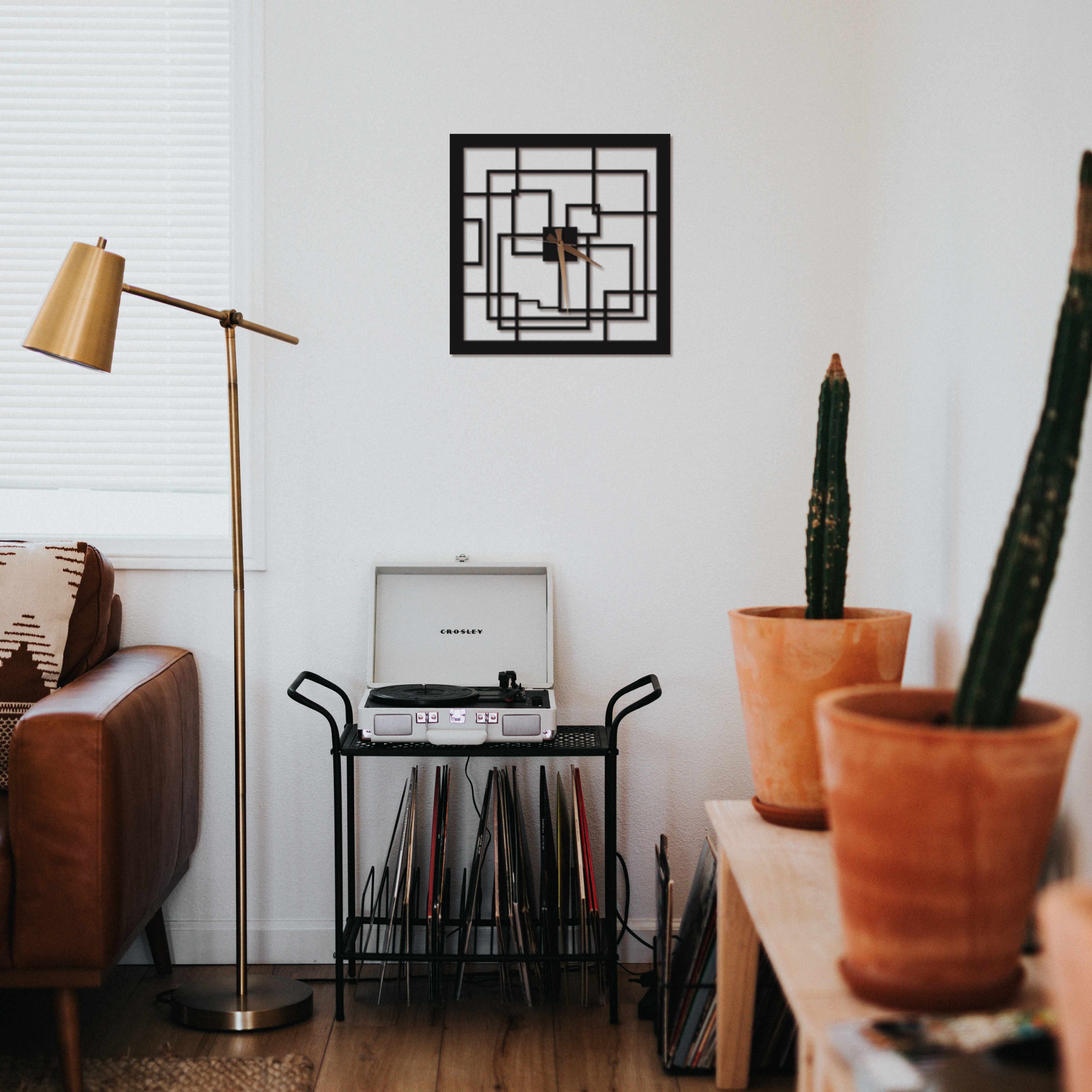 Kare 50 Cm Metal Duvar Saati